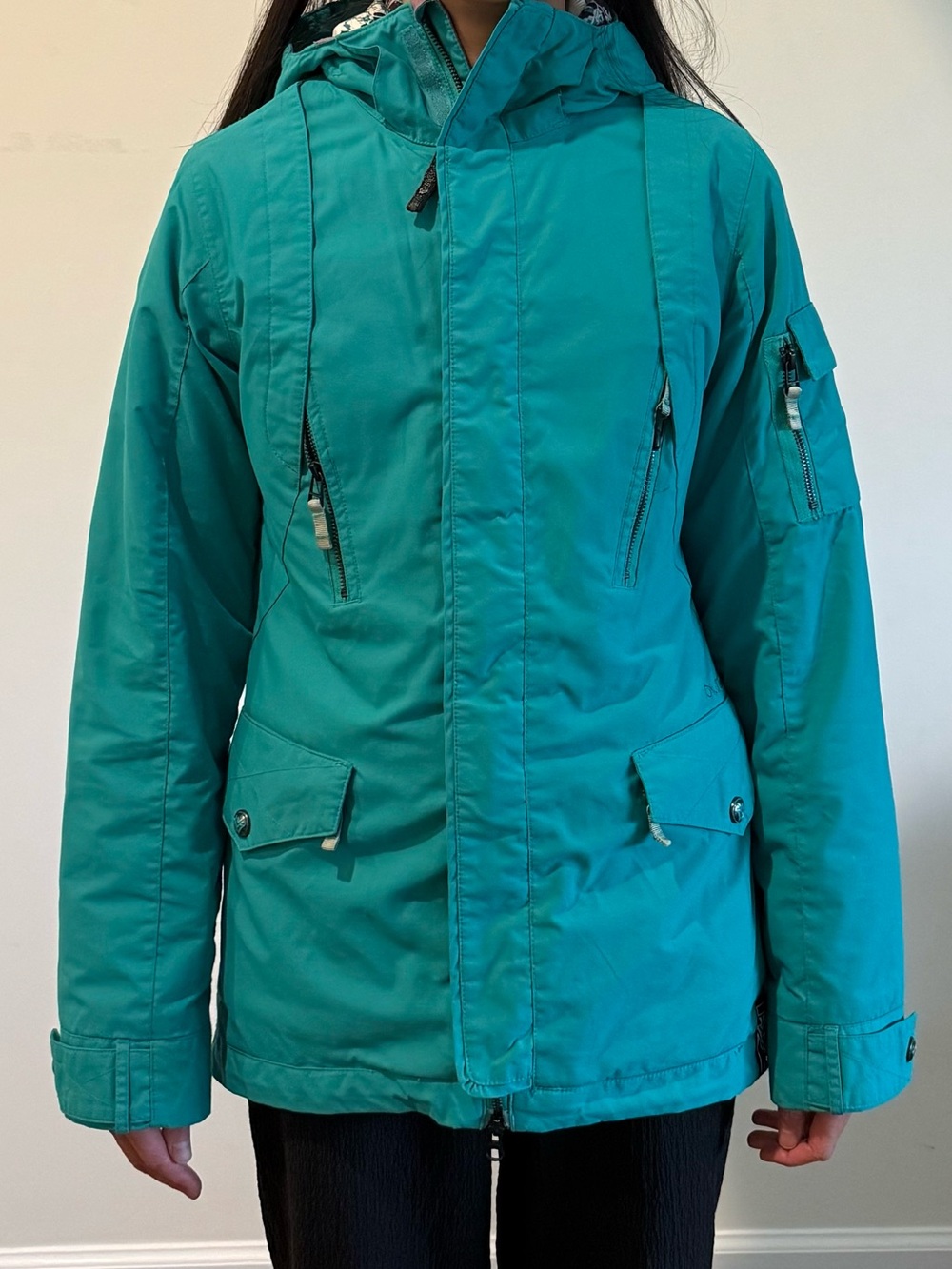 XXS women’s fitted teal ski/snowboard Jacket